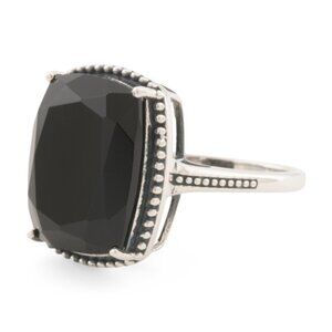 SHIVAM Made In India Sterling Silver Black Onyx Ring